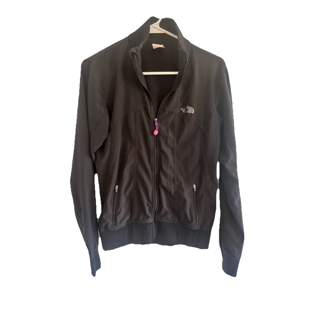 North Face Women's Athletic Jacket Small Black Zip Up Workout Running Healthcare